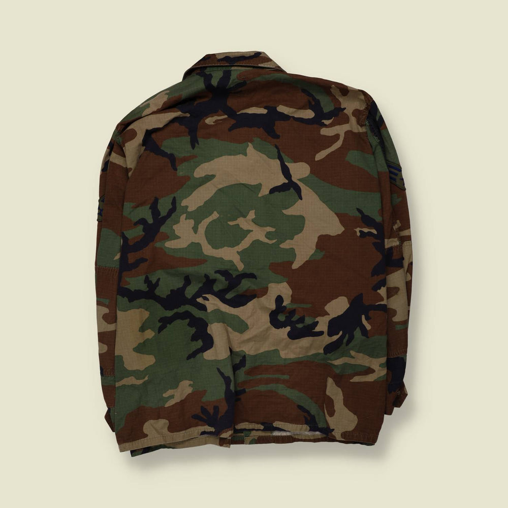 1980s–1990s | U.S. Air Force | Woodland Camouflage BDU Combat Shirt - 4XL