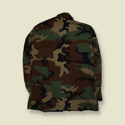 1980s–1990s | U.S. Air Force | Woodland Camouflage BDU Combat Shirt - M