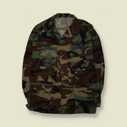 1980s–1990s | U.S. Air Force | Woodland Camouflage BDU Combat Shirt - 4XL