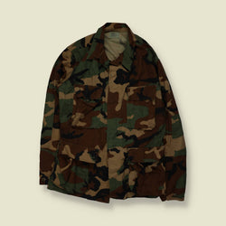 1980s–1990s | Woodland Camouflage BDU Combat Shirt - S