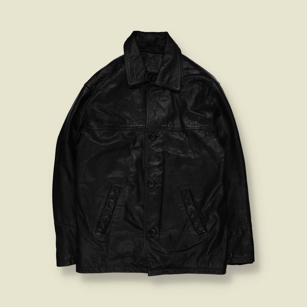 1990s | Heavy Leather Jacket - S