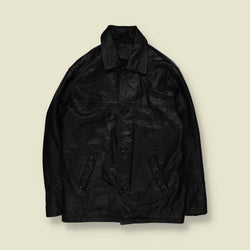 1990s | Heavy Leather Jacket - S