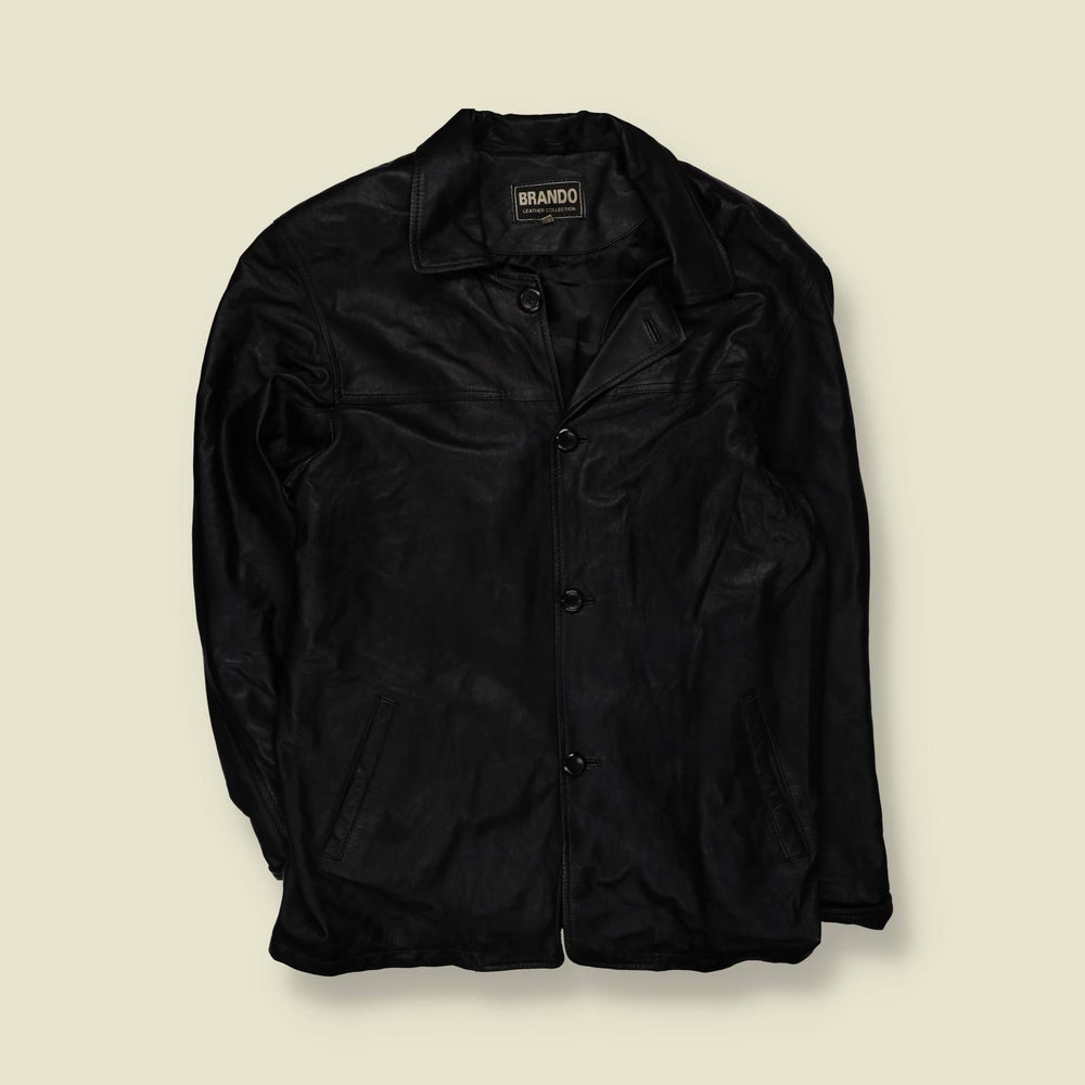1990s | Brando | Lightweight Leather Jacket - L