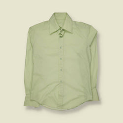 1990s | Dom | 70s Style Long Sleeve Shirt | Pale Green - M