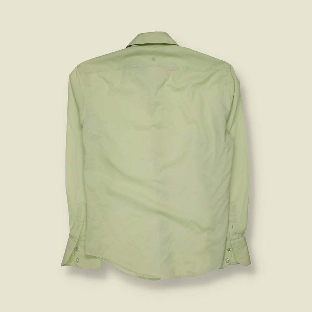 1990s | Dom | 70s Style Long Sleeve Shirt | Pale Green - M