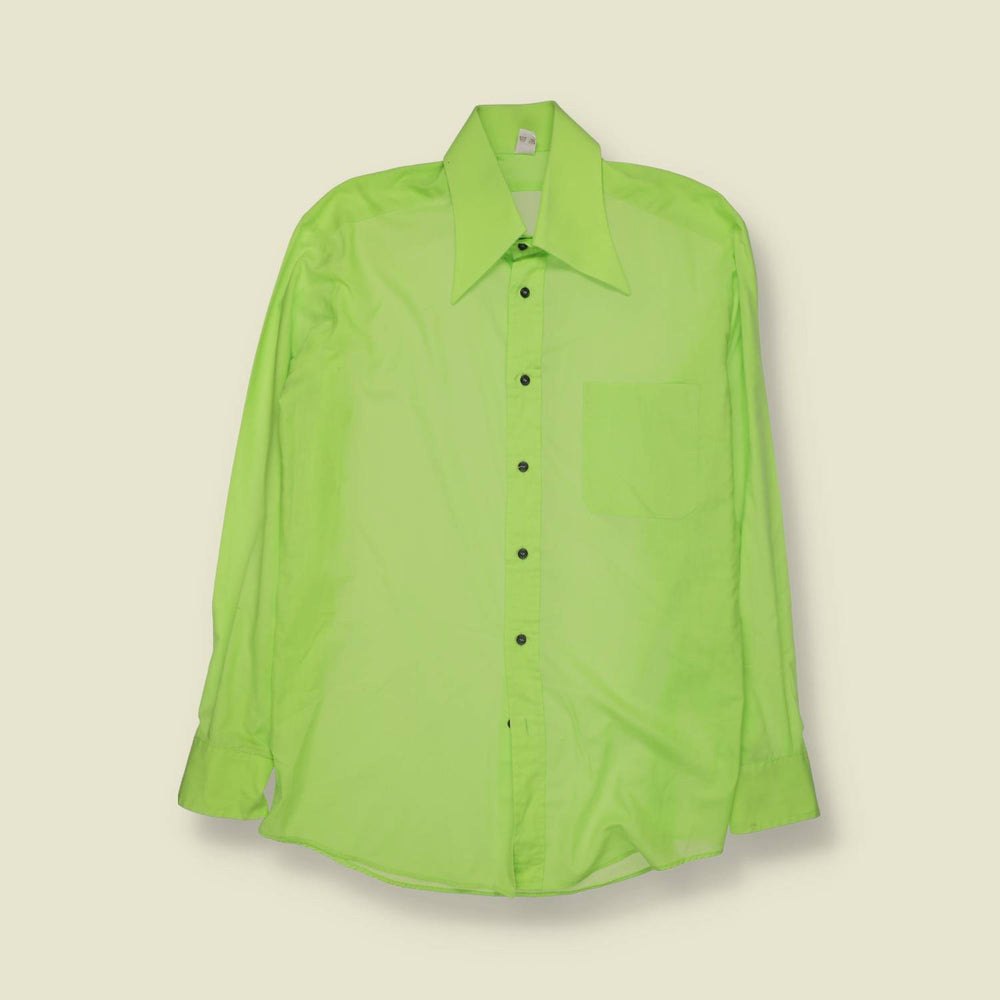 1970s | Long Sleeve Shirt | Green - L