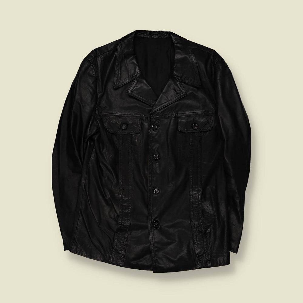1970s | Leather Jacket | Black - M
