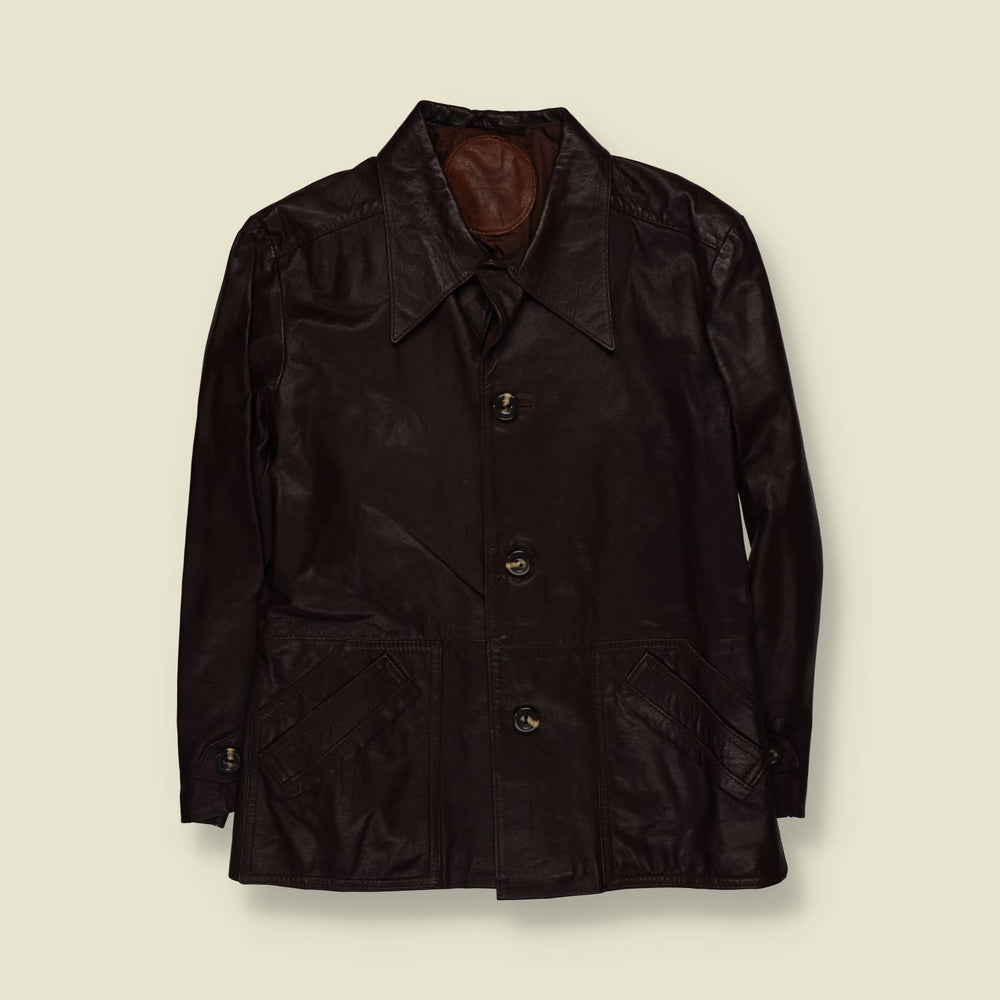 1970s | Leather Jacket | Dark Brown - XS