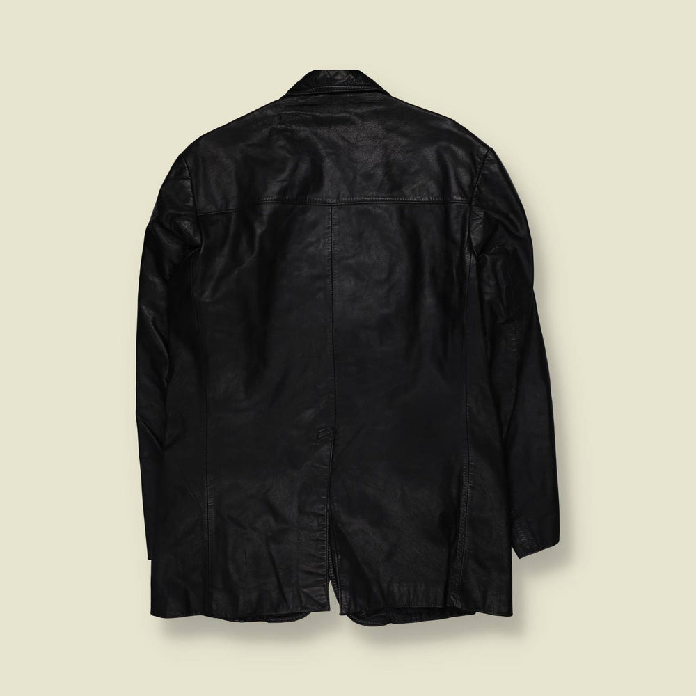 1980s | Real Cowhide By Campari | Leather Blazer | Black - S