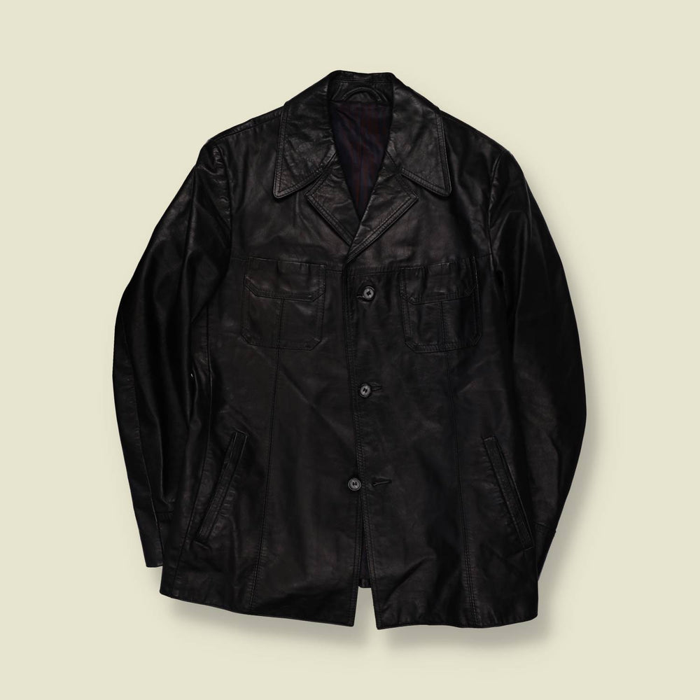 1970s | Leather Jacket | Black - S