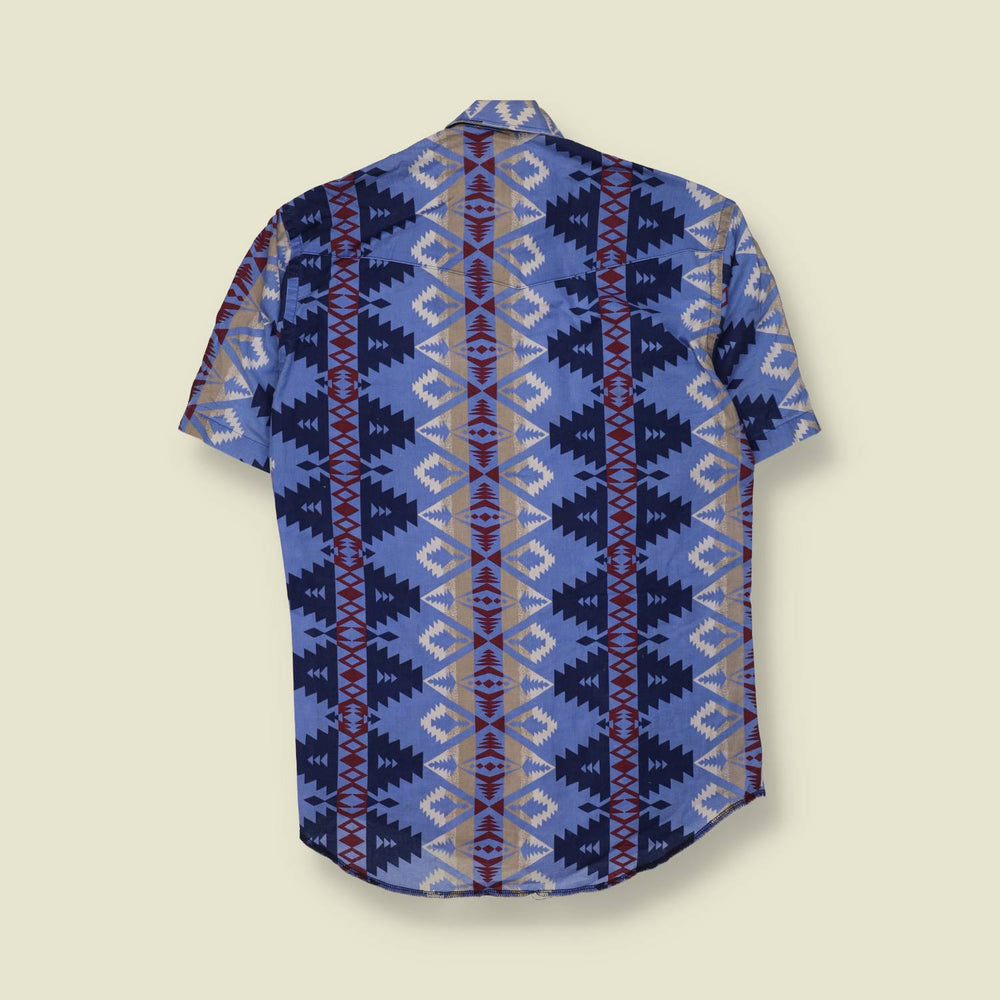 1980s | Wrangler | Short Sleeve Western Shirt | Patterned - M