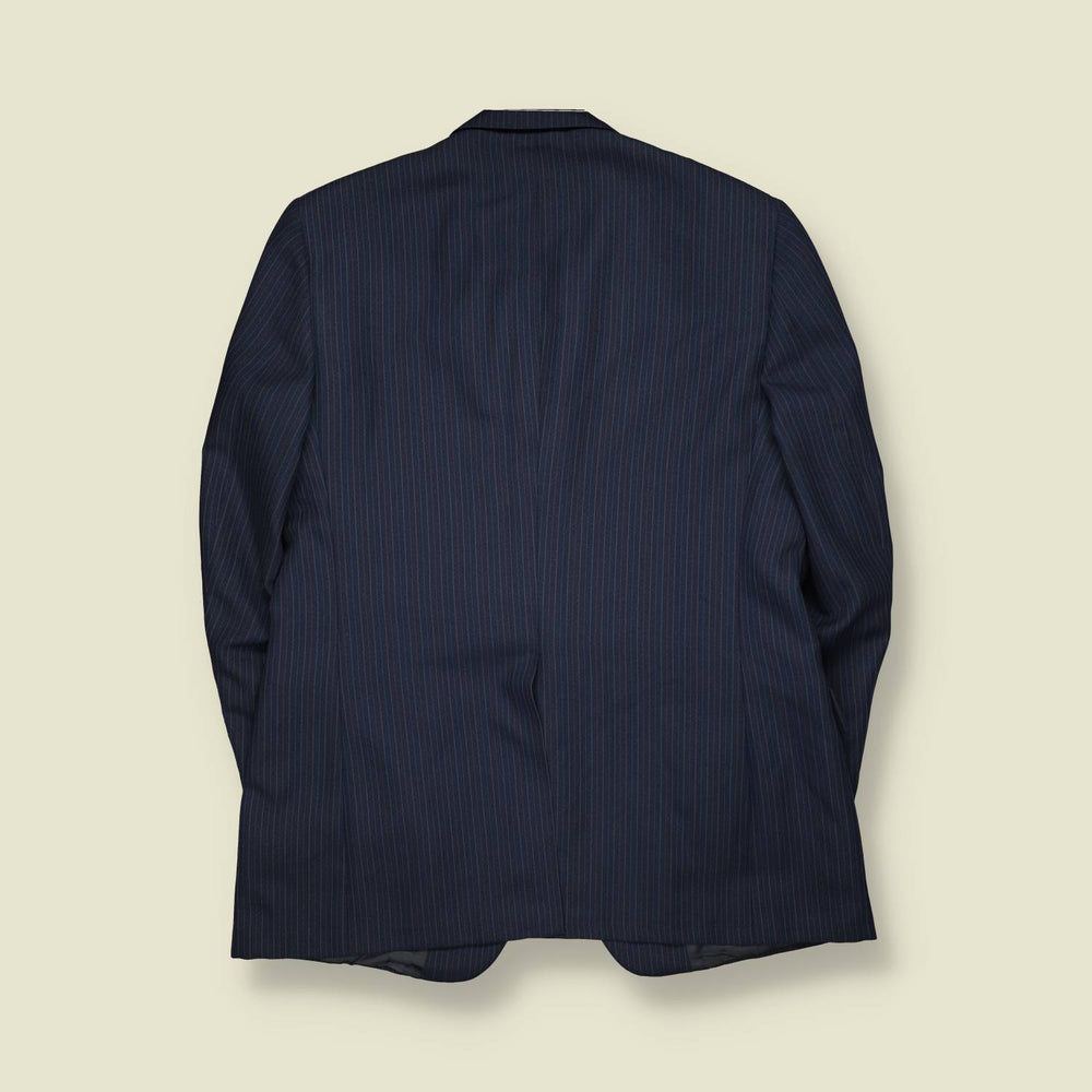 1980s | Diplomat | Pinstripe Blazer | Dark Blue - L