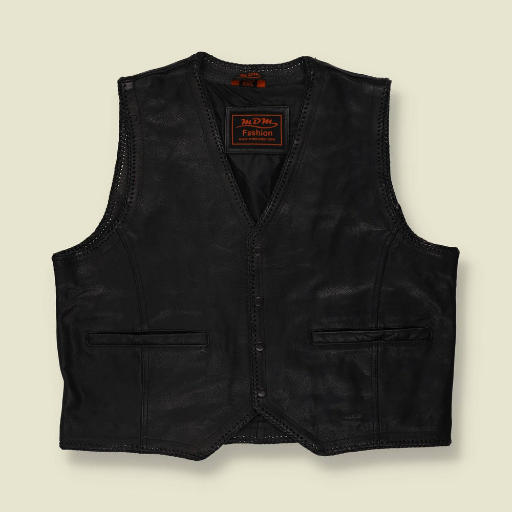 2000s | MDM | Leather Gilet | Black - XL