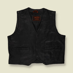 2000s | MDM | Leather Gilet | Black - XL