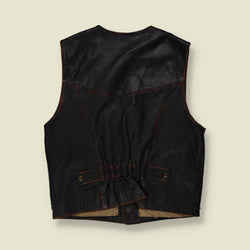 1980s | Jean Forester | Leather Gilet | Black - XL