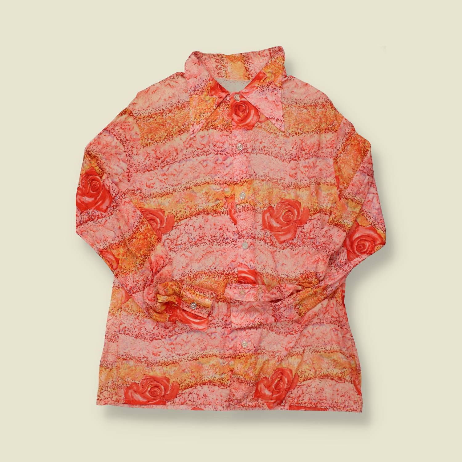 1970s Floral Shirt - L