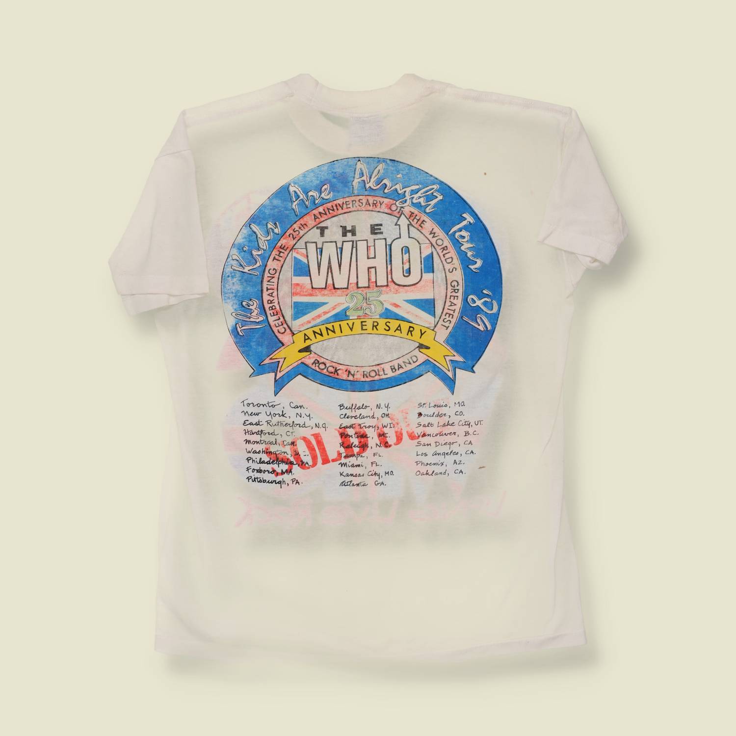 1989 The Who The Kid's Are Alright Tour Tee - M