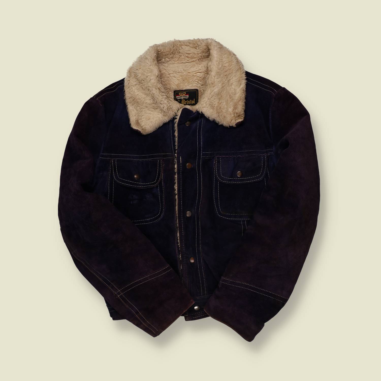 1980s Sherpa Lined  Suede Leather Trucker - S