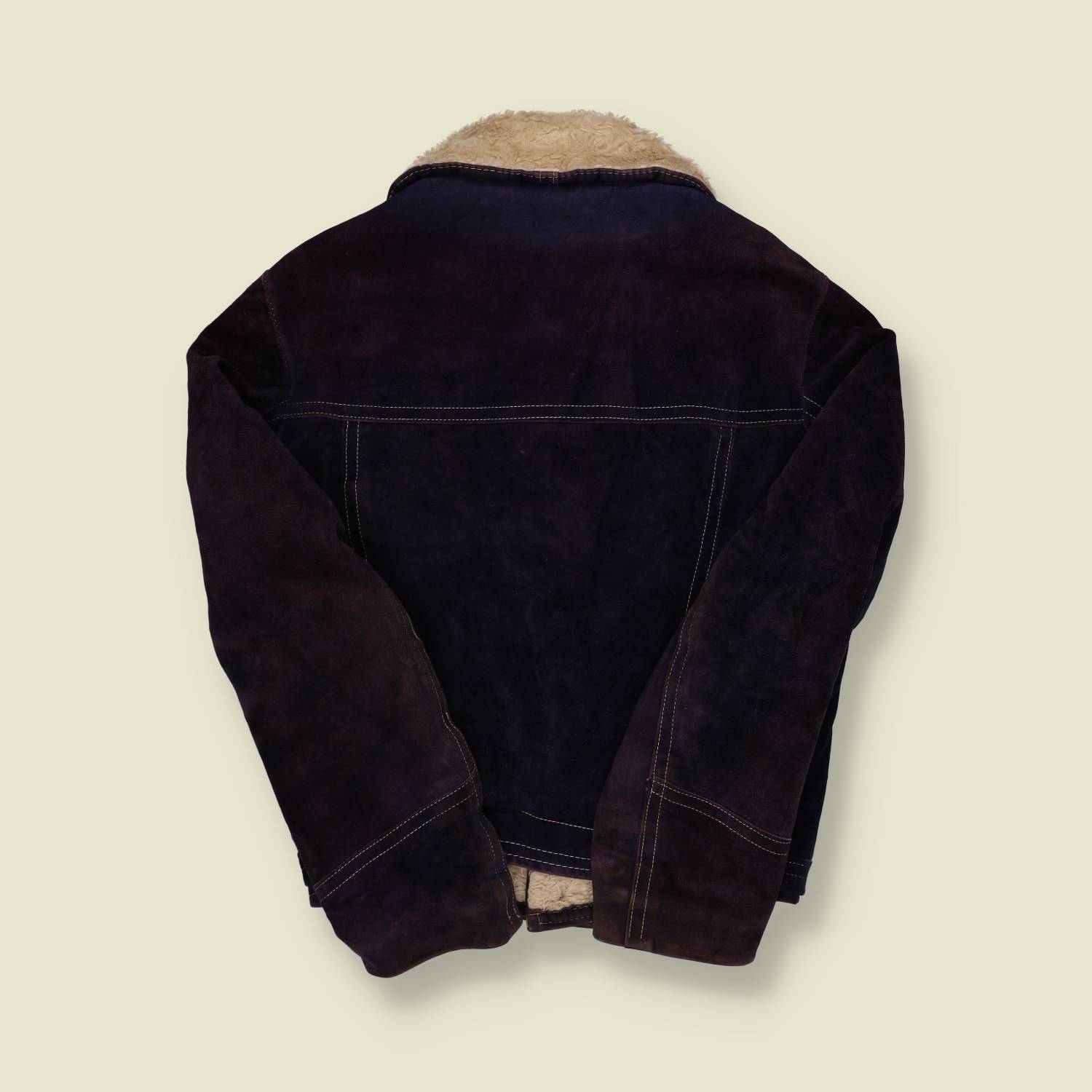 1980s Sherpa Lined  Suede Leather Trucker - S