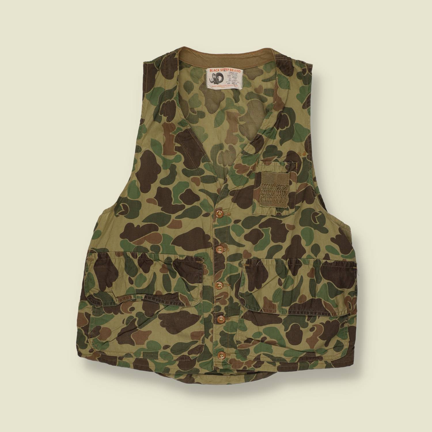 1950s Black Sheep Camo Vest -XS