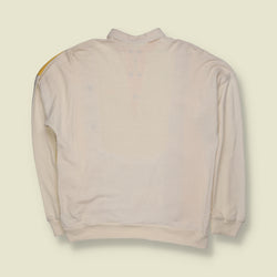 1970s | Puma | Colour Block Popper Neck Sweatshirt | Yellow & White - S