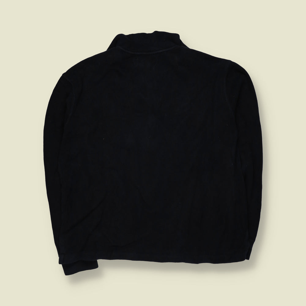 1990s | Ralph Lauren | Quarter Zip Sweatshirt | Dark Navy Blue - XL