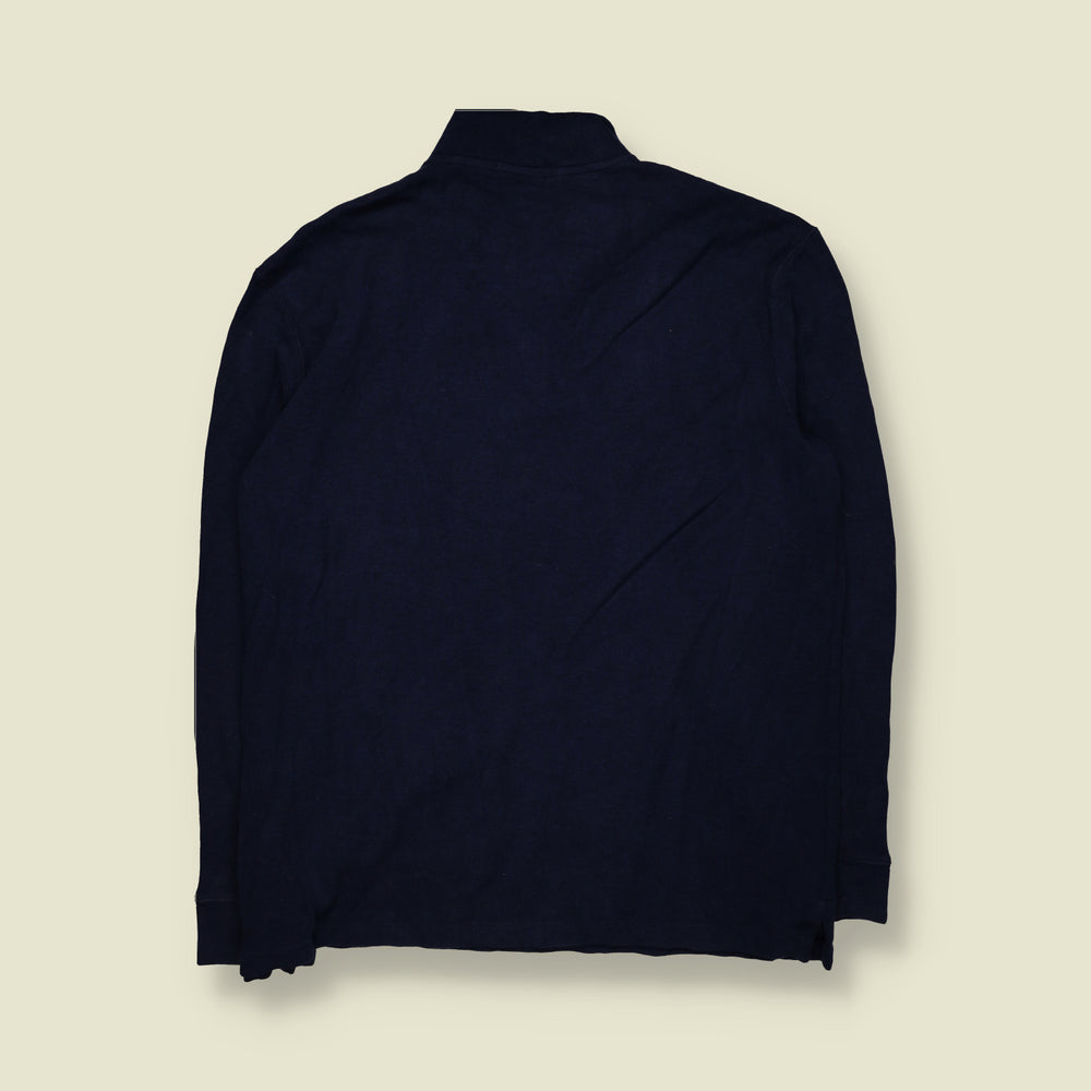 2000s | Ralph Lauren | Quarter Zip Sweatshirt | Navy Blue - 3XL