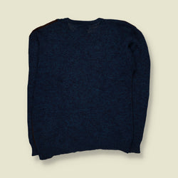 1980s | Pringle | Cable Knit Cotton Jumper | Navy, Brown & Green - XL