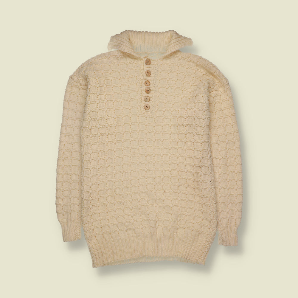1970s | Knit Jumper | Cream - XXS