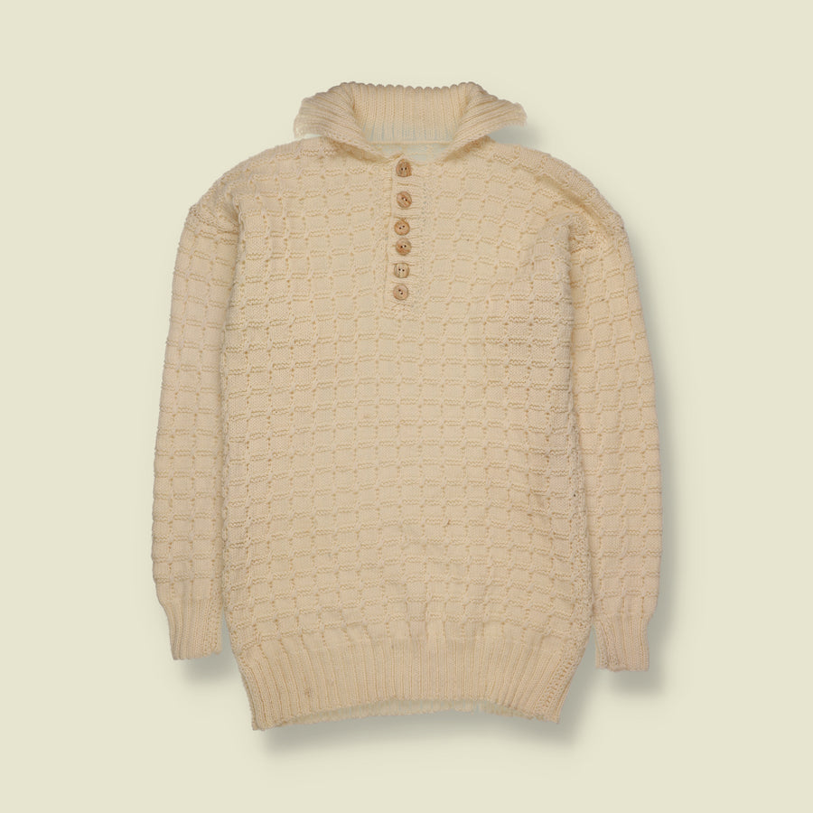 1970s | Knit Jumper | Cream - XXS