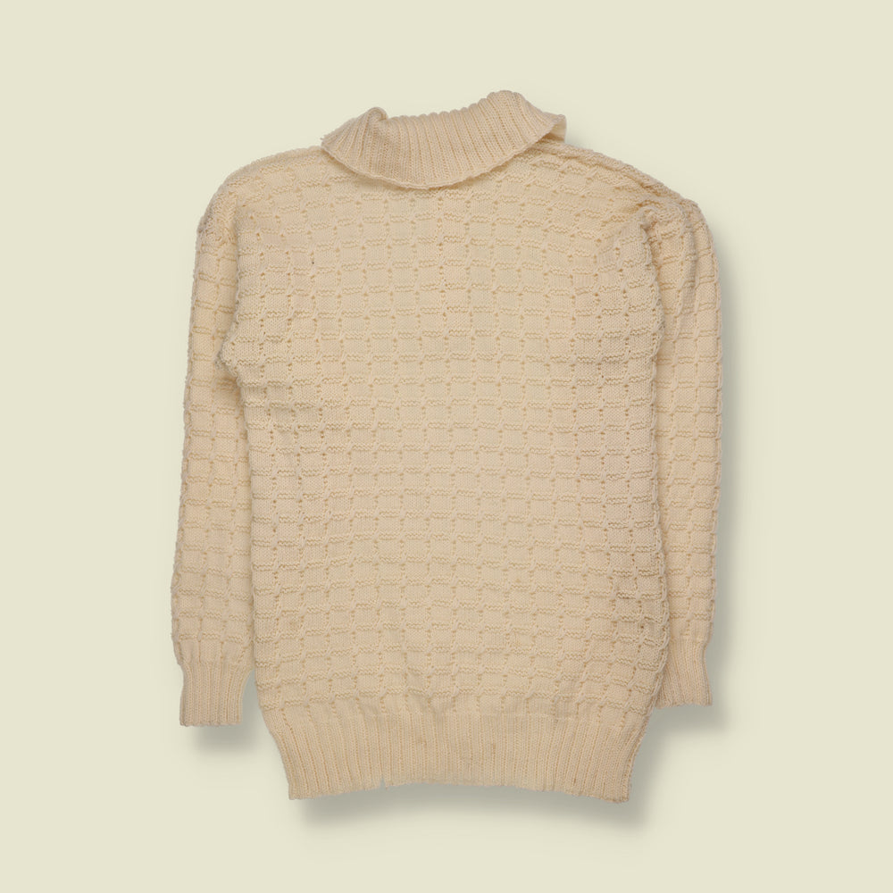 1970s | Knit Jumper | Cream - XXS