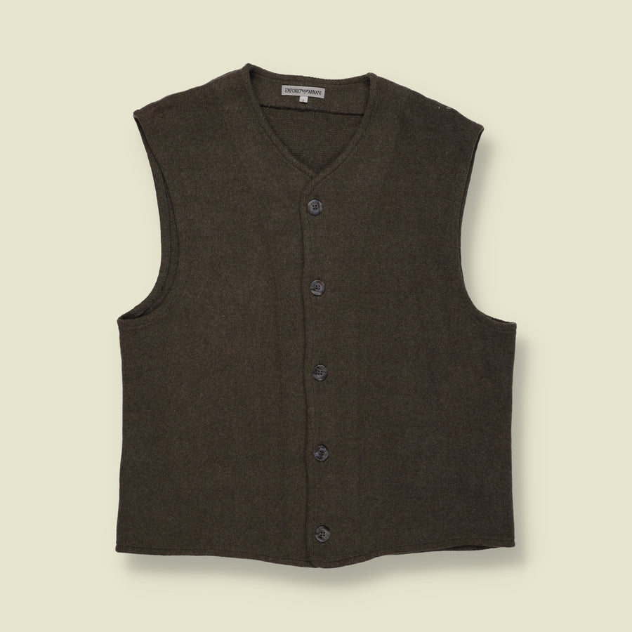 1990s | Emporio Armani | Knit Vest | Brown - S