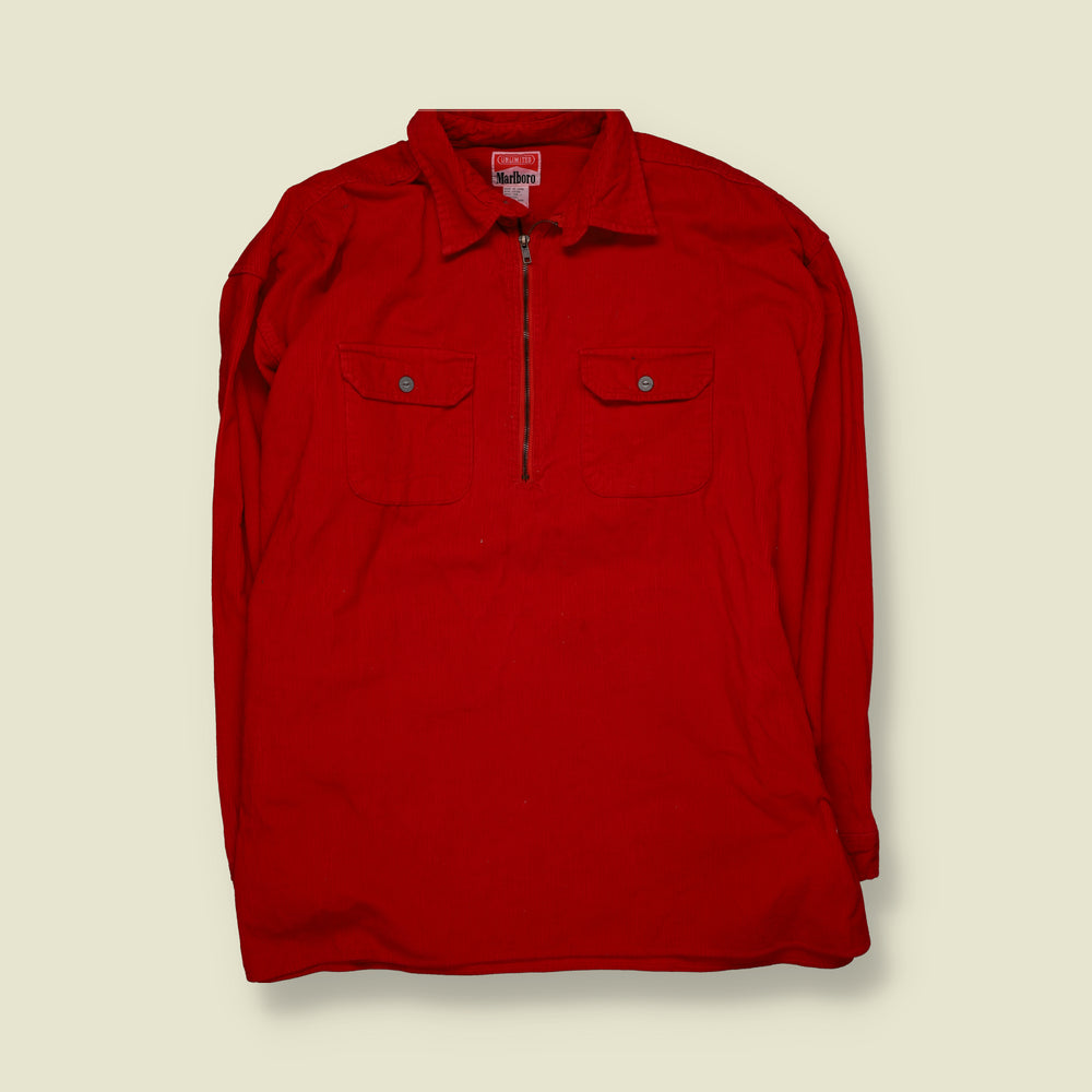 1990s | Marlboro Unlimited | Corduroy Shirt | Red - 4XL