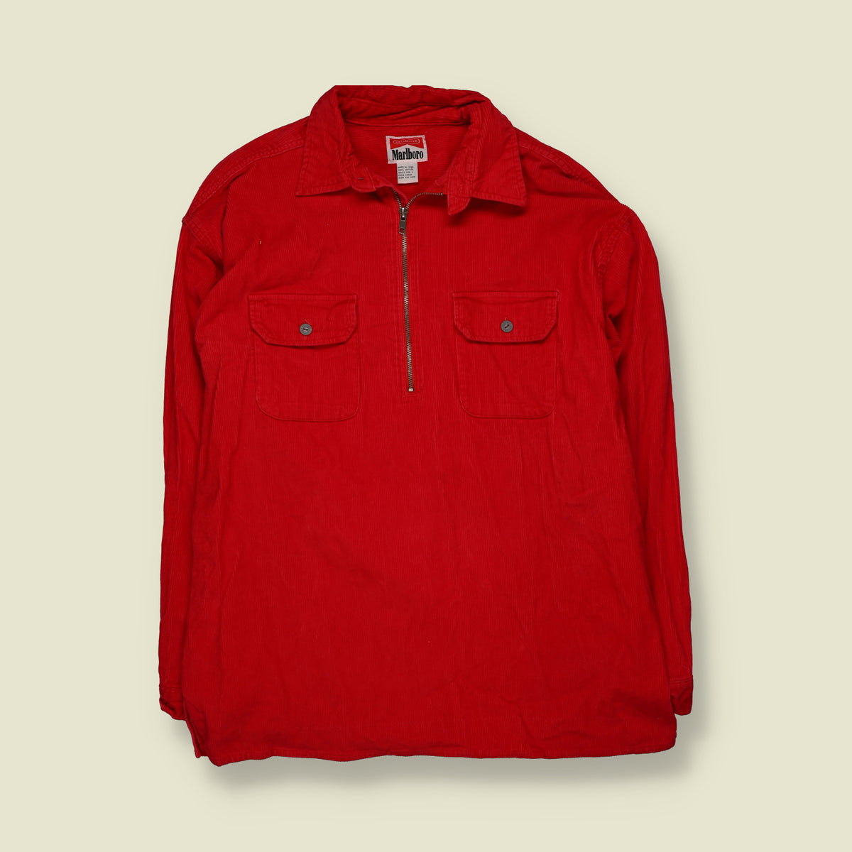 1990s | Marlboro Unlimited | Corduroy Shirt | Red - XL