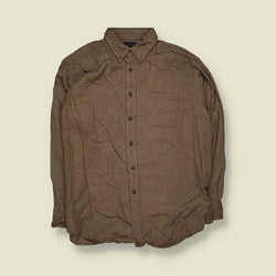 1990s | Rowntree & Yorke | Cotton Shirt | Brown - XXL