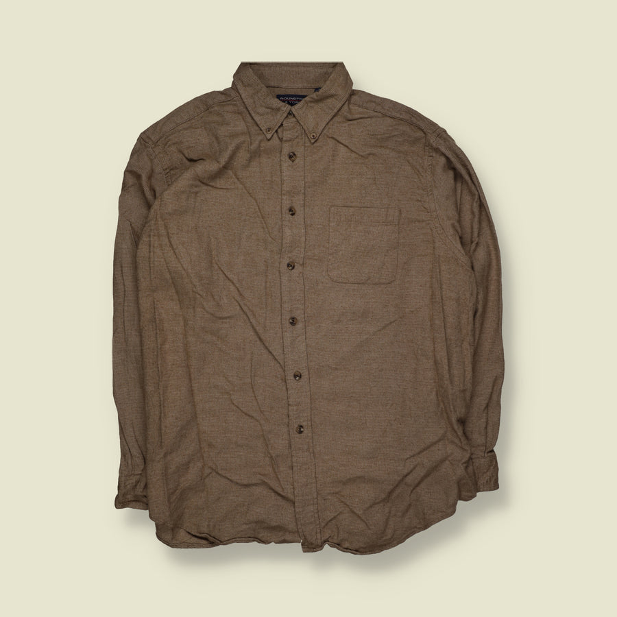 1990s | Rowntree & Yorke | Cotton Shirt | Brown - XXL