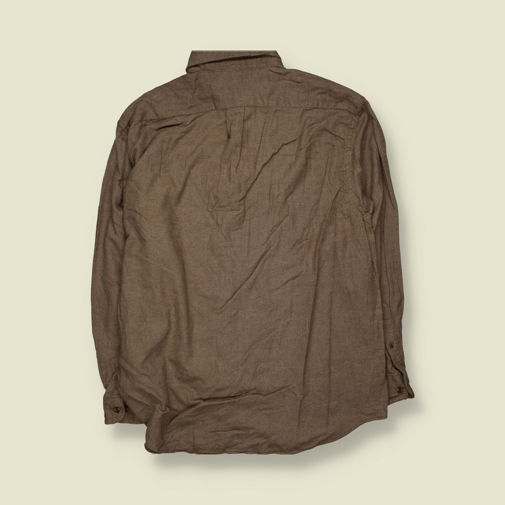 1990s | Rowntree & Yorke | Cotton Shirt | Brown - XXL