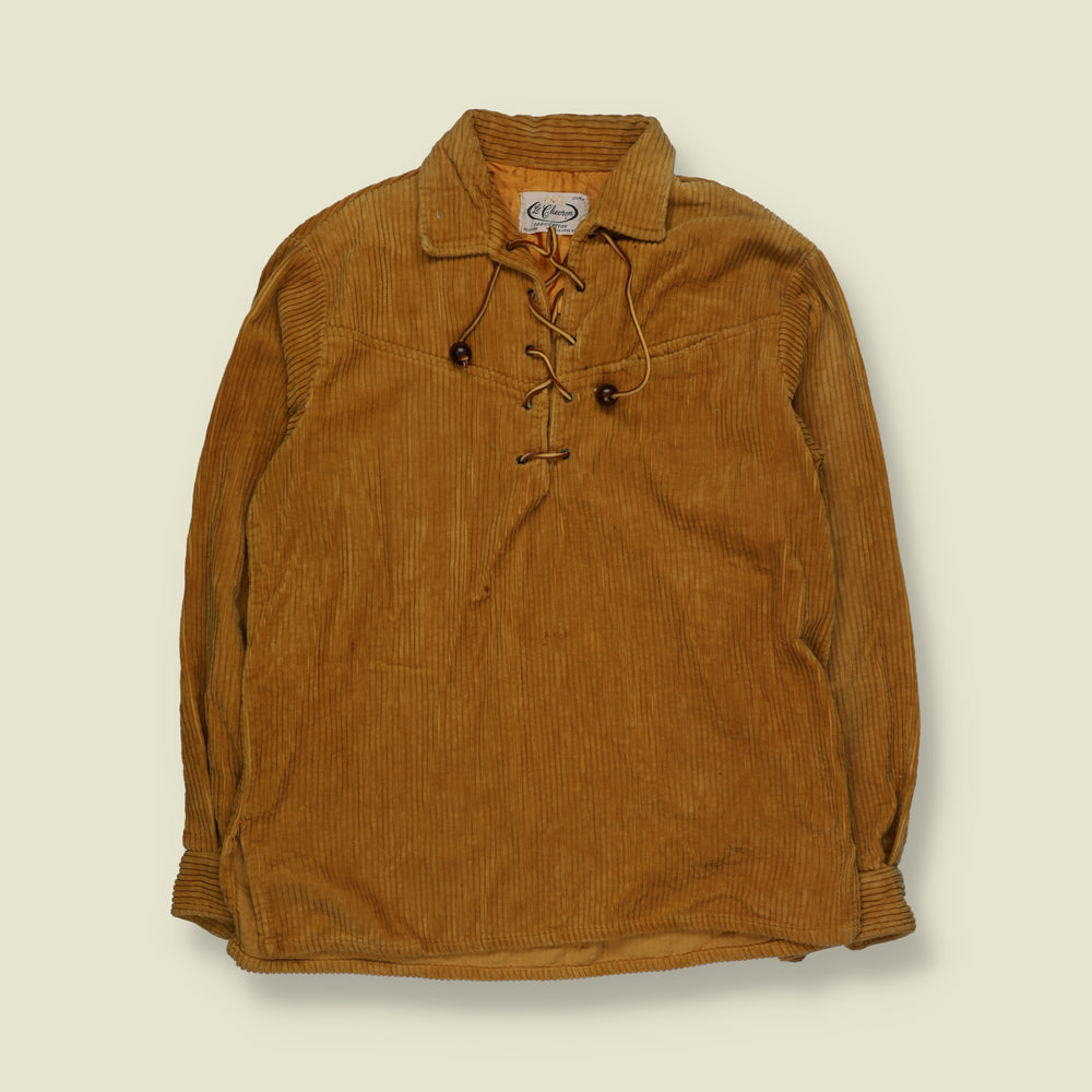 1960s | Le Chevron | Corduroy Smock Shirt | Brown - S