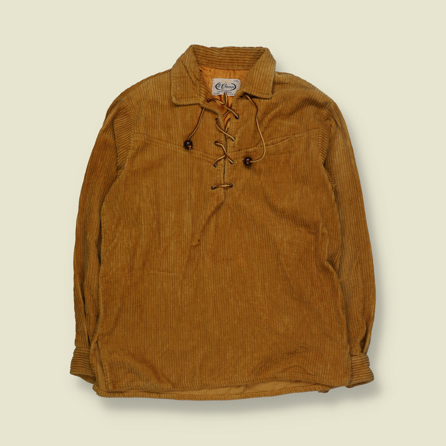 1960s | Le Chevron | Corduroy Smock Shirt | Brown - S