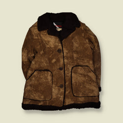 1970s | Wiman | Faux Sheepskin Coat | Brown - XL