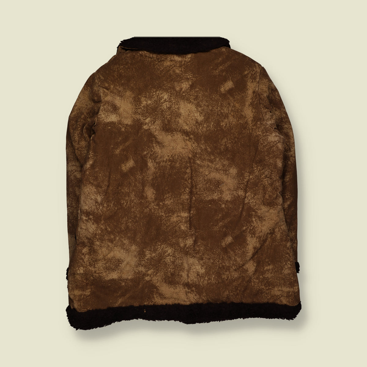 1970s | Wiman | Faux Sheepskin Coat | Brown - XL