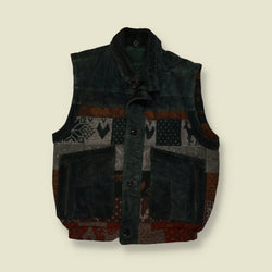 1980s | Aztec | Gilet | Green - XL