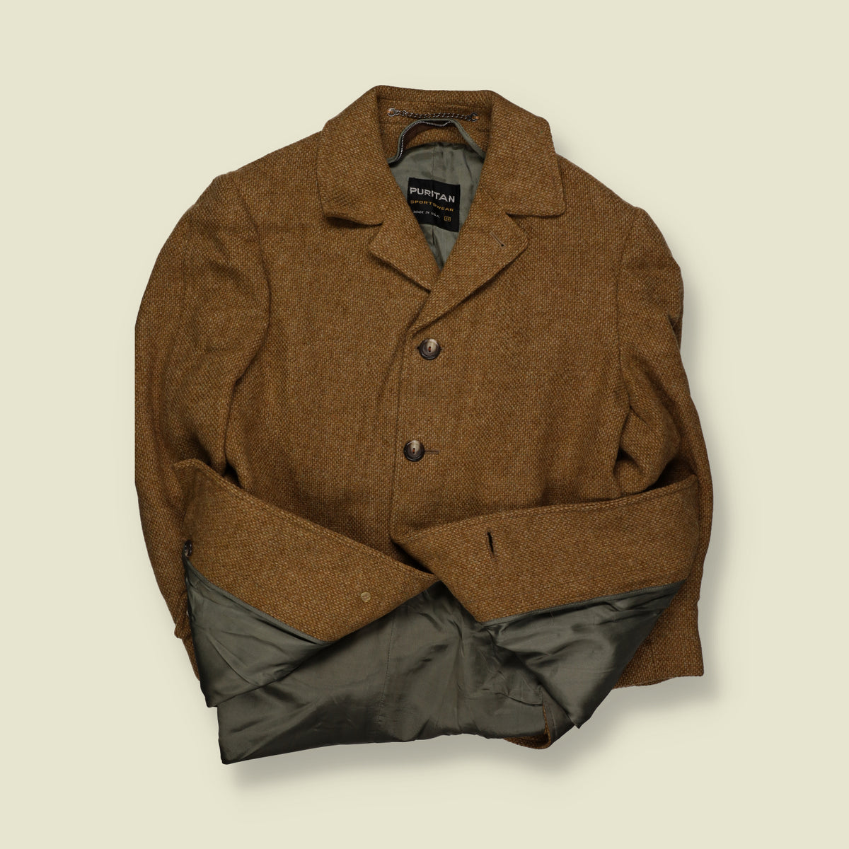 1970s | Puritan Sportswear | Wool Coat | Brown - XL