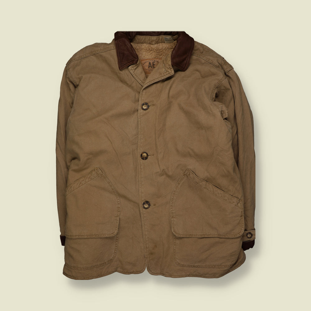 1990s | American Eagle | Sherpa Lined Jacket | Tan - 3XL