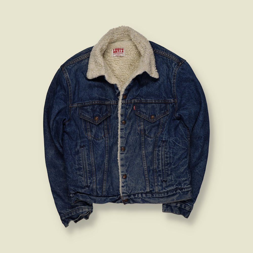1980s | Levi’s | Made in USA Sherpa Lined Denim Jacket | Blue - M