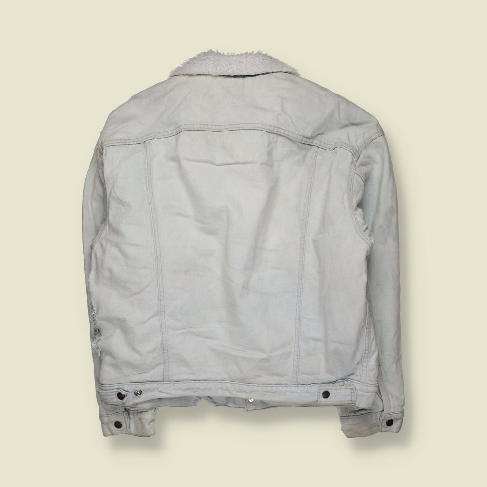 1990s | Levi’s | Made in USA Sherpa Lined Denim Jacket | Blue - XXL