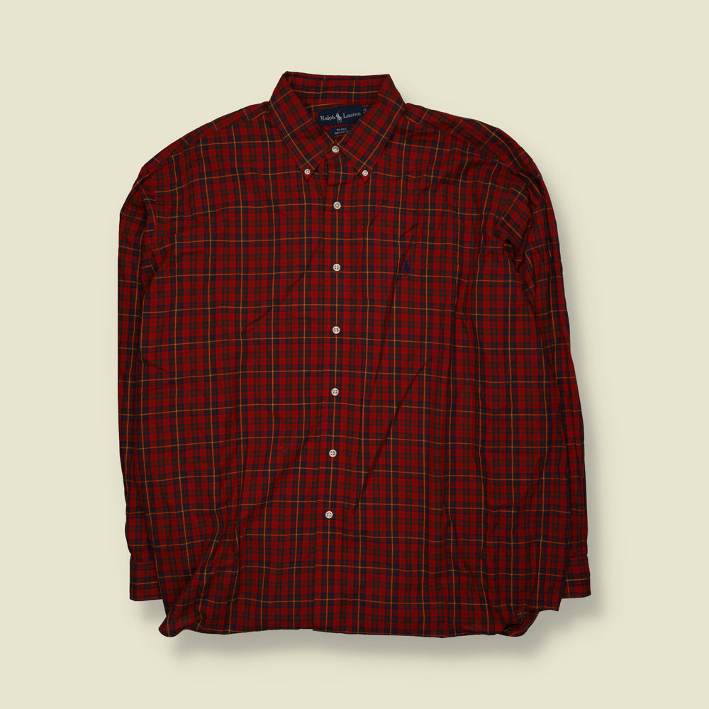 1990s | Ralph Lauren Tartan Check Shirt | Red & Navy - 3XL