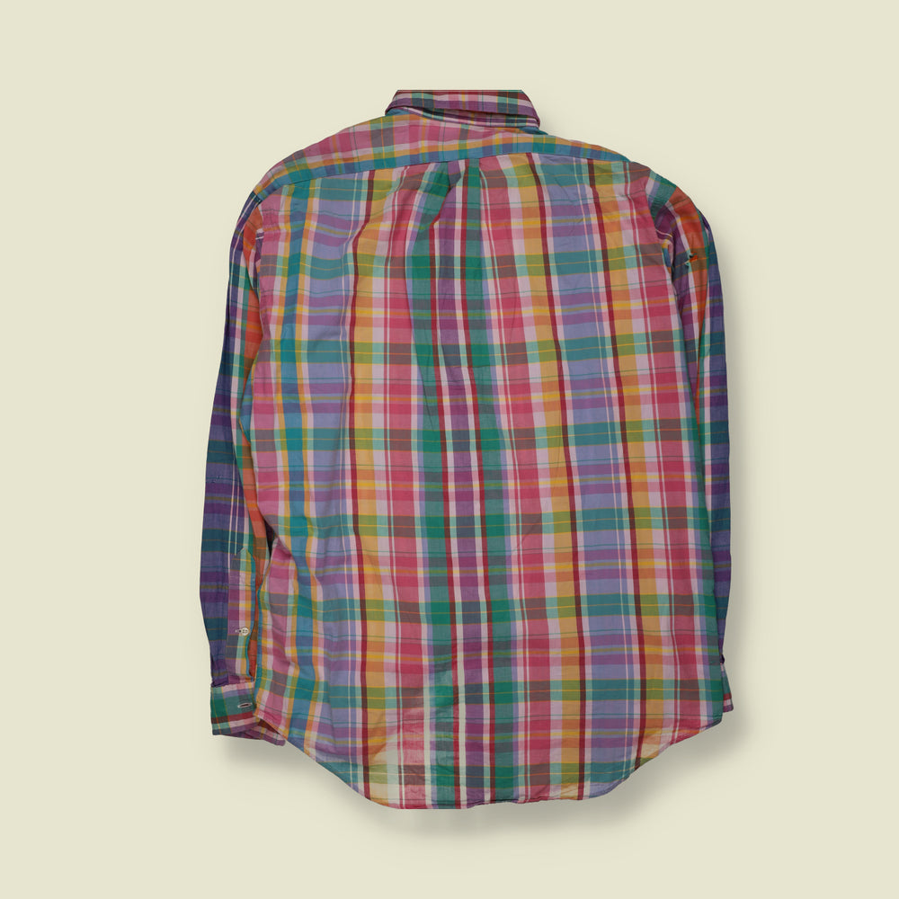 1990s | Ralph Lauren Multicolour Check Shirt | Pink, Green & Purple - XL