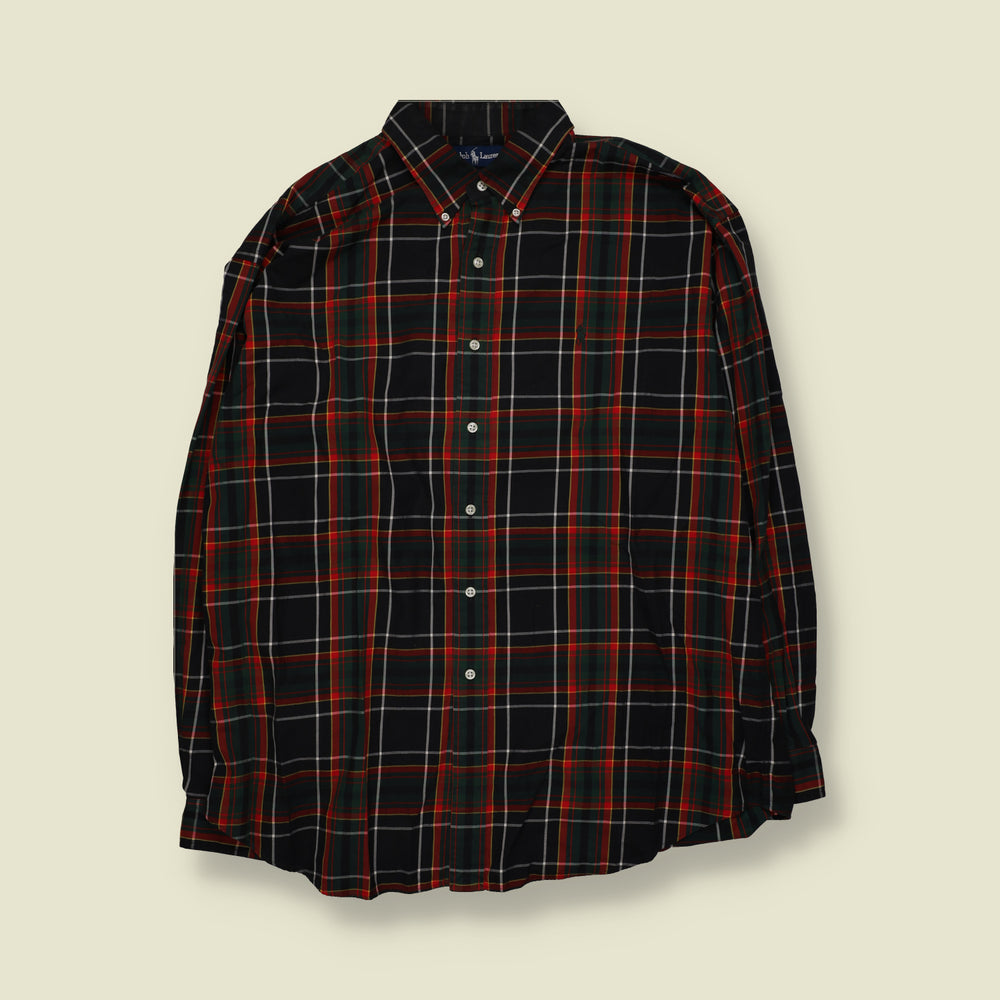 1990s | Ralph Lauren Tartan Check Shirt | Navy, Red & Green - 6XL