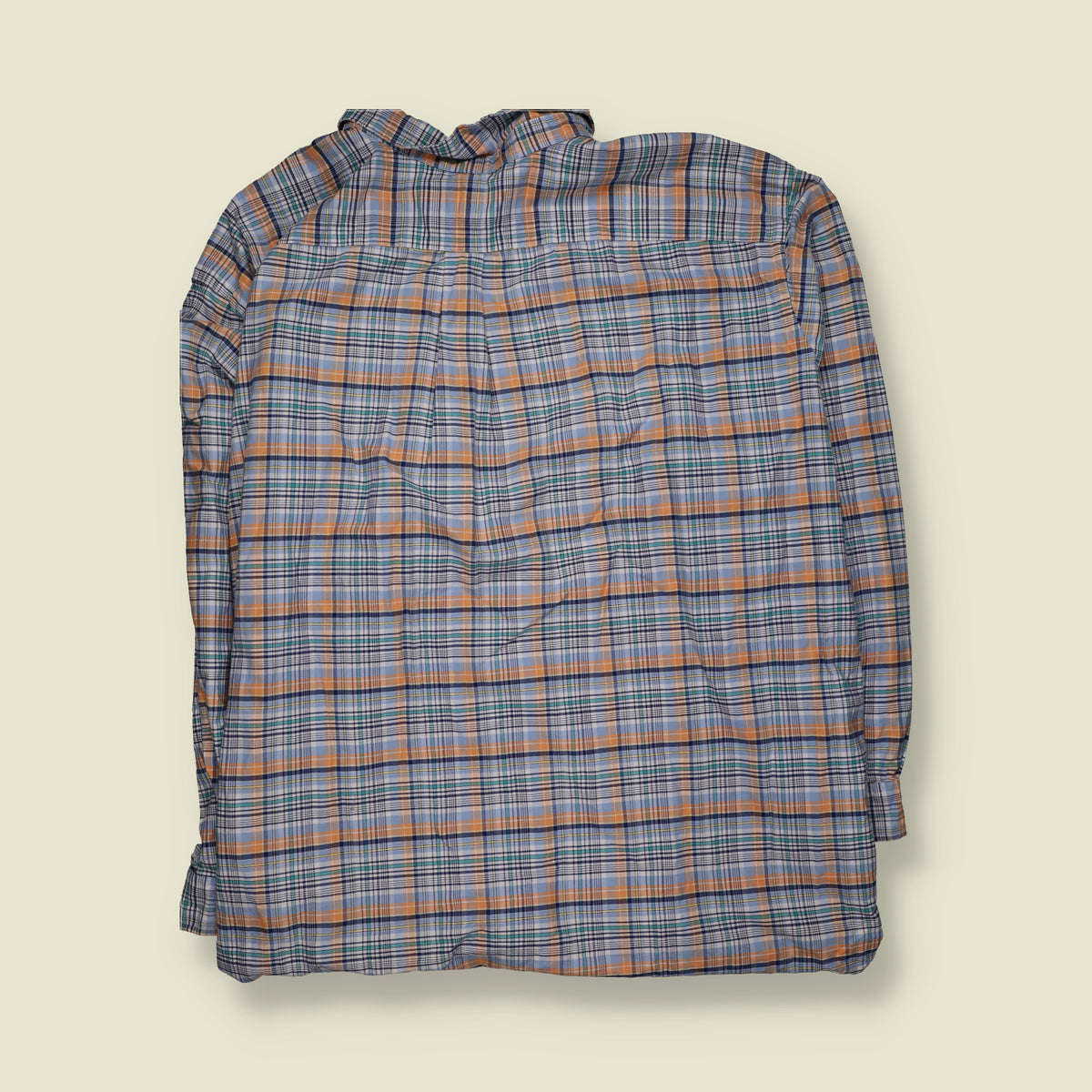 1990s | Ralph Lauren Checked Shirt | Blue, Orange & White - 13XL